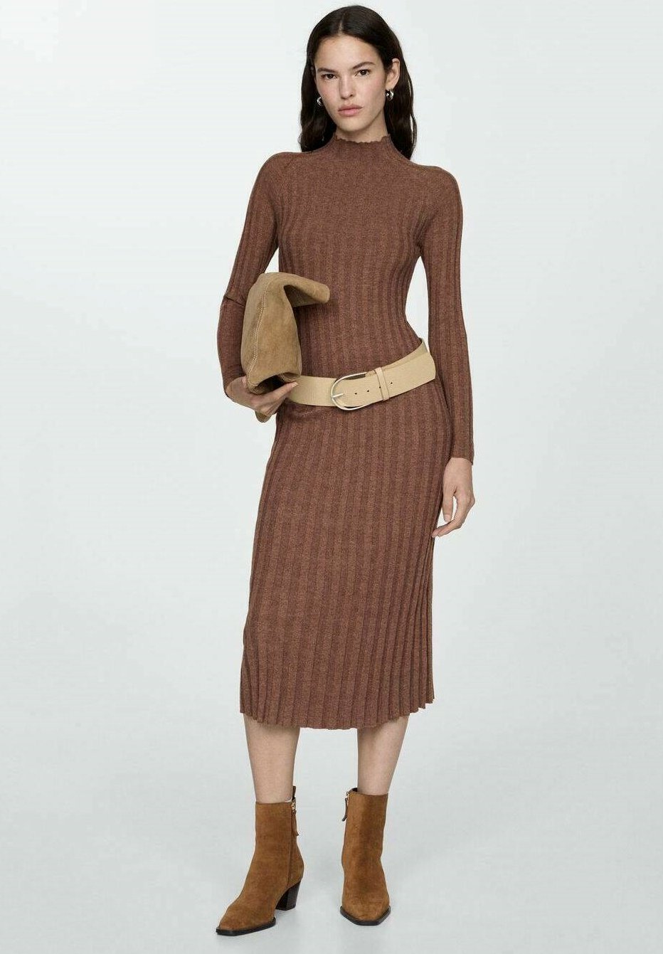 Robe Rétro MANGO En Laine Mélangée Taille 42 - Multicolore Style Caftan - Neuve Avec Petits Défauts
