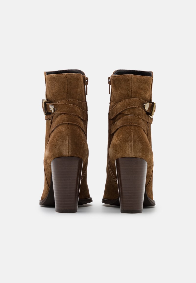 Bottines San Marina Bronze Doré Taille 39 - Cuir Doublé Cuir, Talon 5 Cm, Occasion TTBE