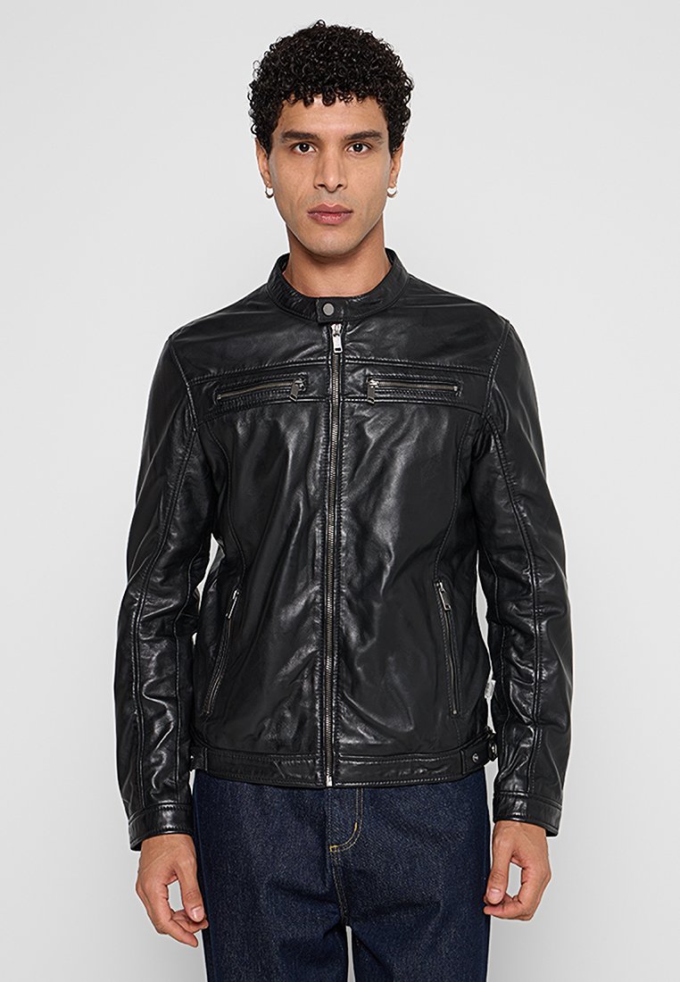 Lee Cooper Leren jas zwart