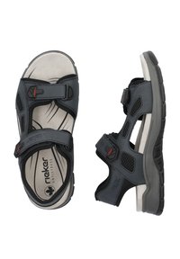 Mörkgrå sandaler med justerbara remmar, meshdetaljer och en dämpad innesula. Har en hållbar gummisula för bra grepp.