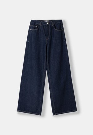 Bershka, WIDE-LEG - Široké nohavice - royal blue