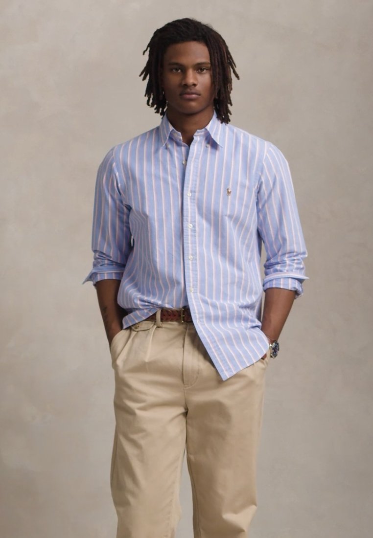 Polo Ralph Lauren CUSTOM FIT STRIPED OXFORD SHIRT - Shirt - blue
