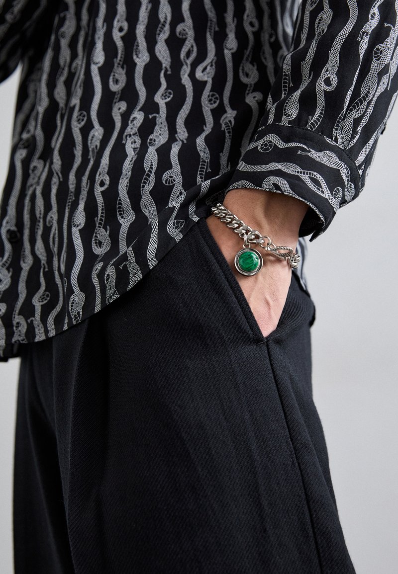 Roberto Cavalli BRACELET UNISEX - Zapestnica - silver-coloured/green