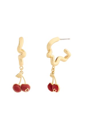 CHERRY SQUIGGLE HOOP - Boucles d'oreilles - red/gold