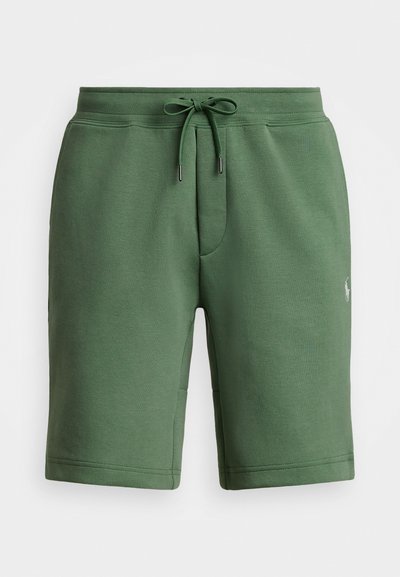 Calções de algodão verdes com cintura elástica, fecho de cordão e bolsos laterais. Apresenta um pequeno logótipo na perna esquerda.