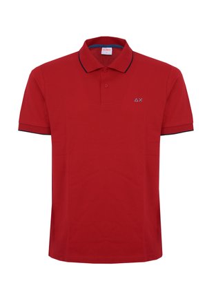 Sun68, POLO SMALL STRIPE ON COLLAR - Poloshirt - rosso