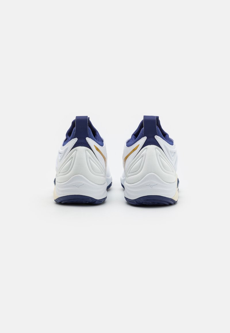 Mizuno WAVE MOMENTUM 3 - Volleyballschuh - white/blue ribbon/gold 