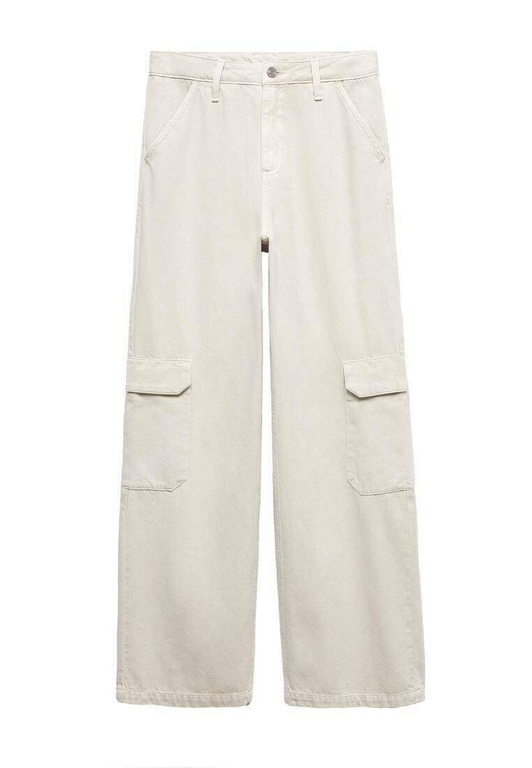 Mango Cargobroek zandkleur Mango Cargobroek zandkleur