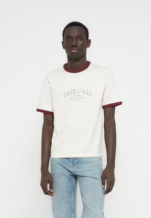 JORCATSKILLS RINGER CREW NECK - T-shirt con stampa - antique white