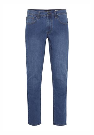 Denim-Jeans in mittlerem Waschung, mit geradem Schnitt, fünf Taschen, Gürtelschlaufen und dezenten Ausbleichungen an den Oberschenkeln für Textur.