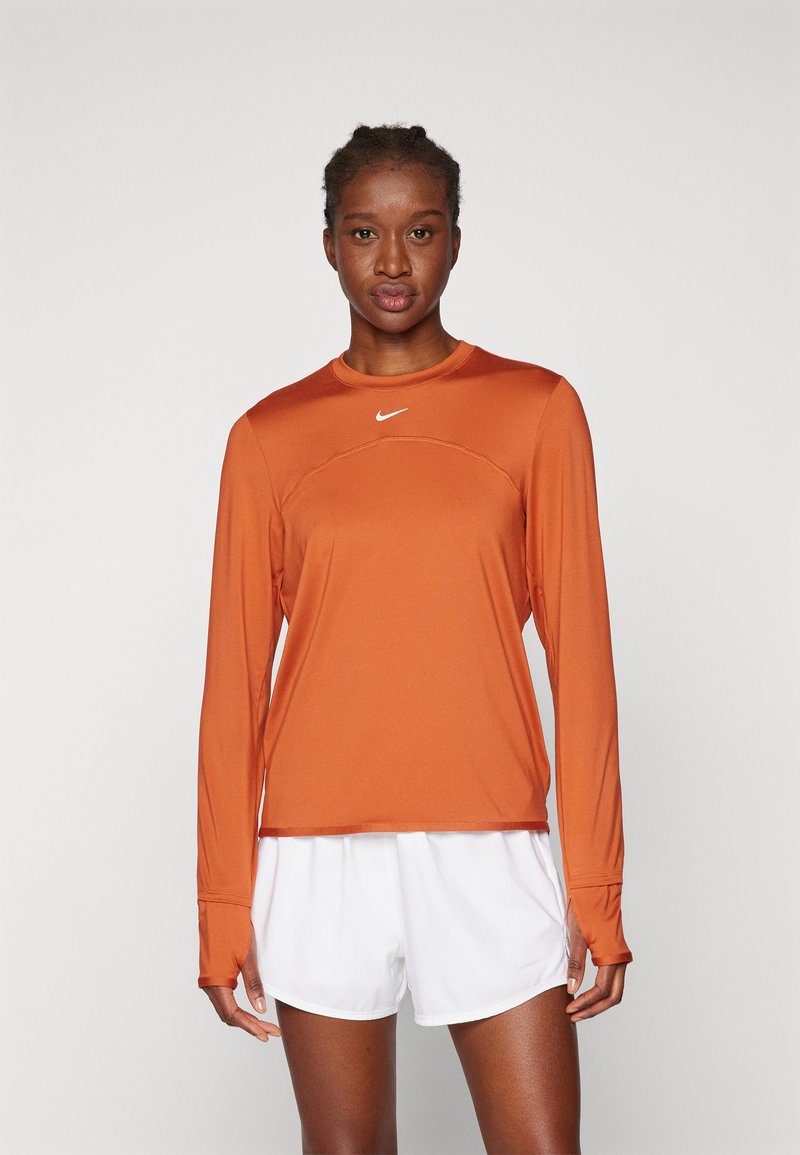 Nike Performance SWIFT TOP - Langærmet T-shirt - burnt sunrise/reflective silver
