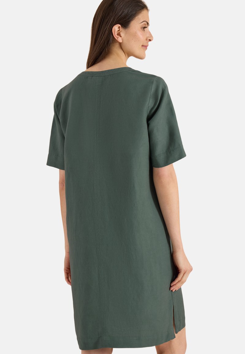 Cecil Robe Courte Femme – Légère Viscose, Encolure Fendue, Manches Courtes, Poches – Look Décontracté Été