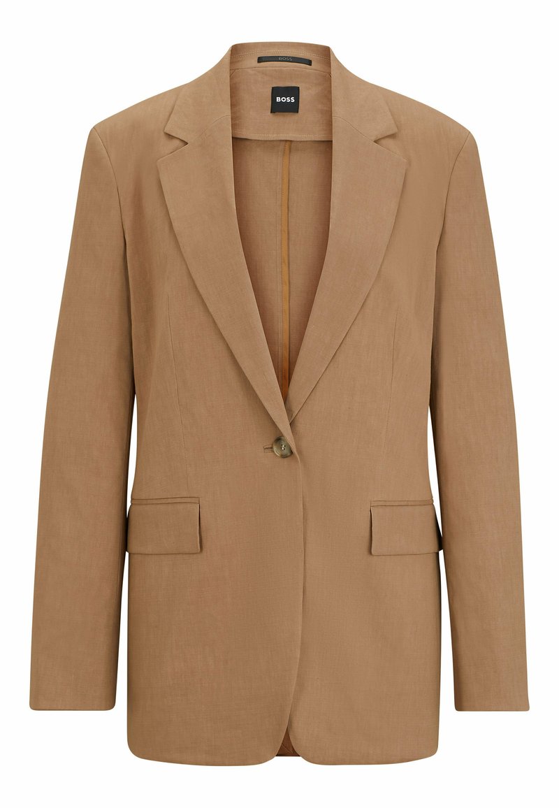 Boss Halflange jas beige Boss Halflange jas beige
