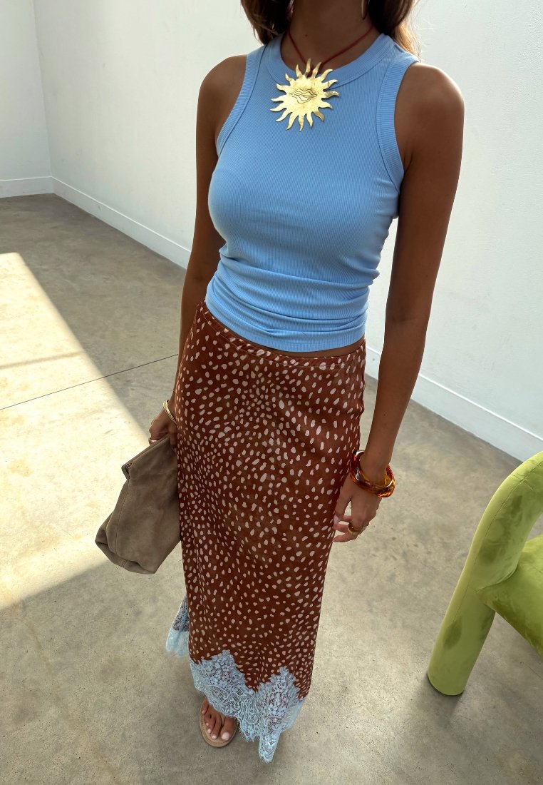 never fully dressed brown and blue skirt Chocolate Lily Skirt – Never Fully Dressed