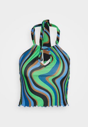 Neon & Nylon NEOLUCYWAVE HALTERNECK - Trükipildiga T-särk - black