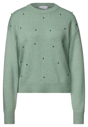 Street One Studio, PULLOVER MIT RUNDHALS UND PERLENDETAILS - Pullover - grayed mint mel.