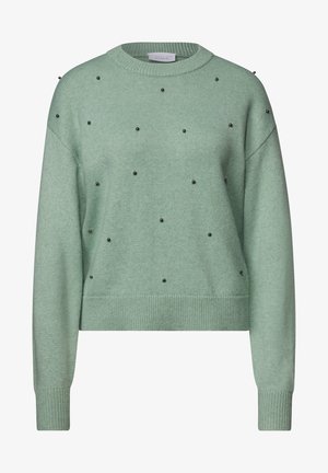 Street One Studio, PULLOVER MIT RUNDHALS UND PERLENDETAILS - Trui - grayed mint mel.