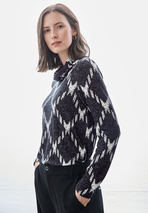 MIT ROLLKRAGEN - Jumper - schwarz