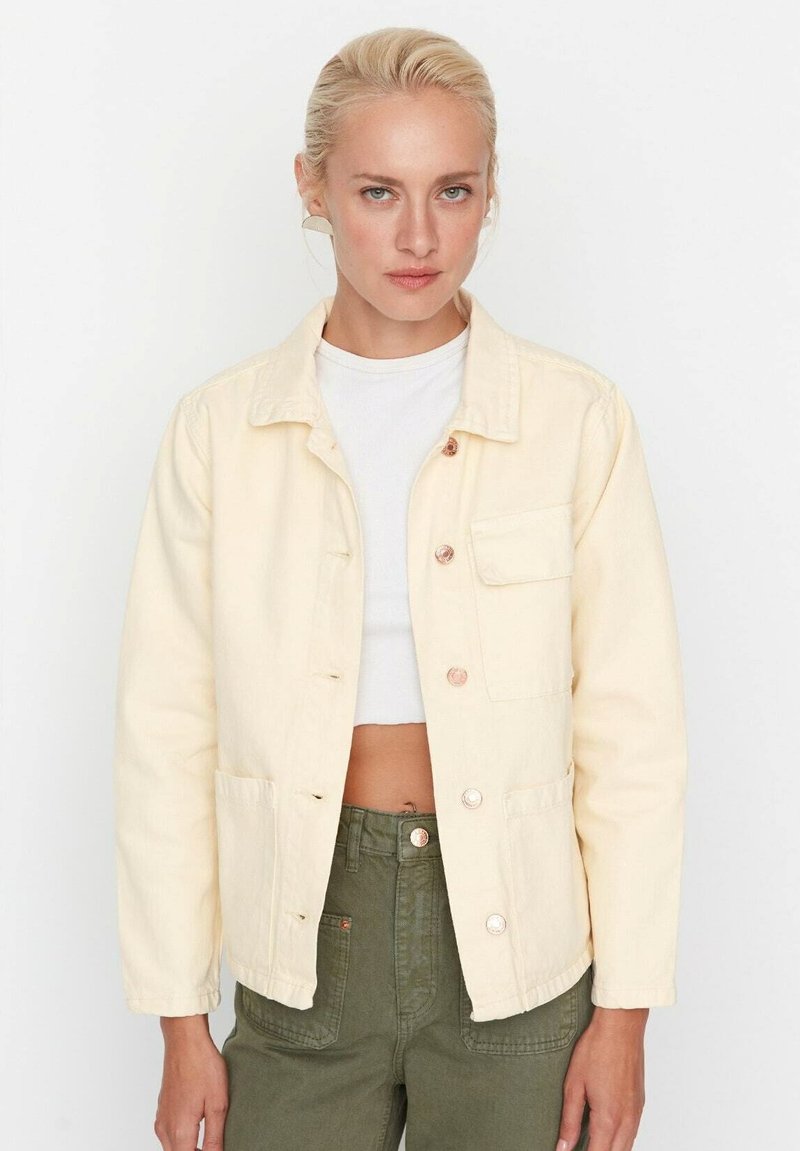 Trendyol Denim Jacket Ecru beige Zalando ie trendyol-denim-jacket-ecru-beige-zalando-ie