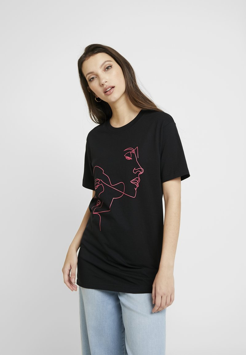 Mister Tee LADIES ONE LINE TEE - Tričko s potlačou - black
