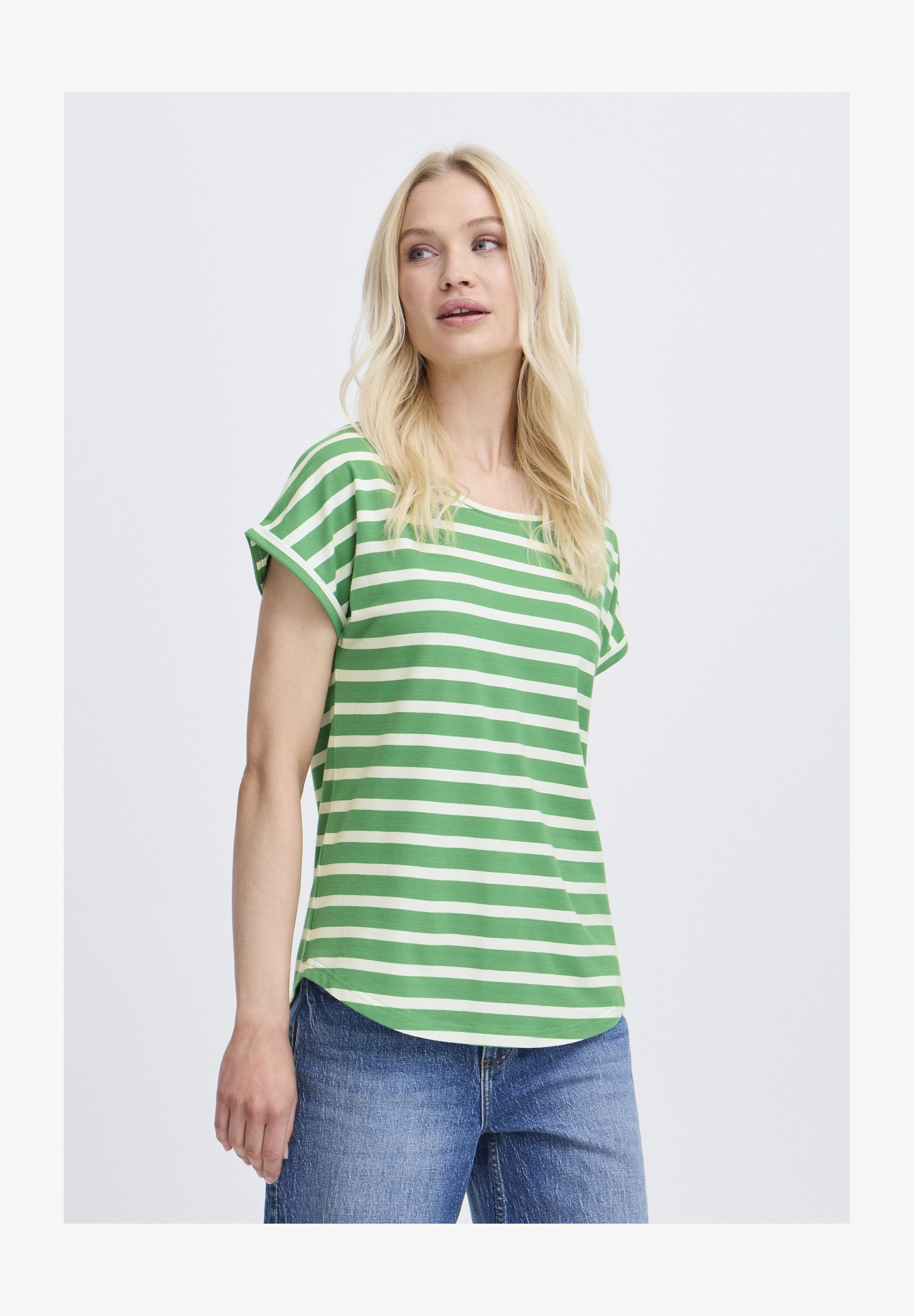 T-shirt Estiva Donna A Maniche Corte Raglan – A Righe Verdi, Morbida, Taglia L, Vestibilità Casual