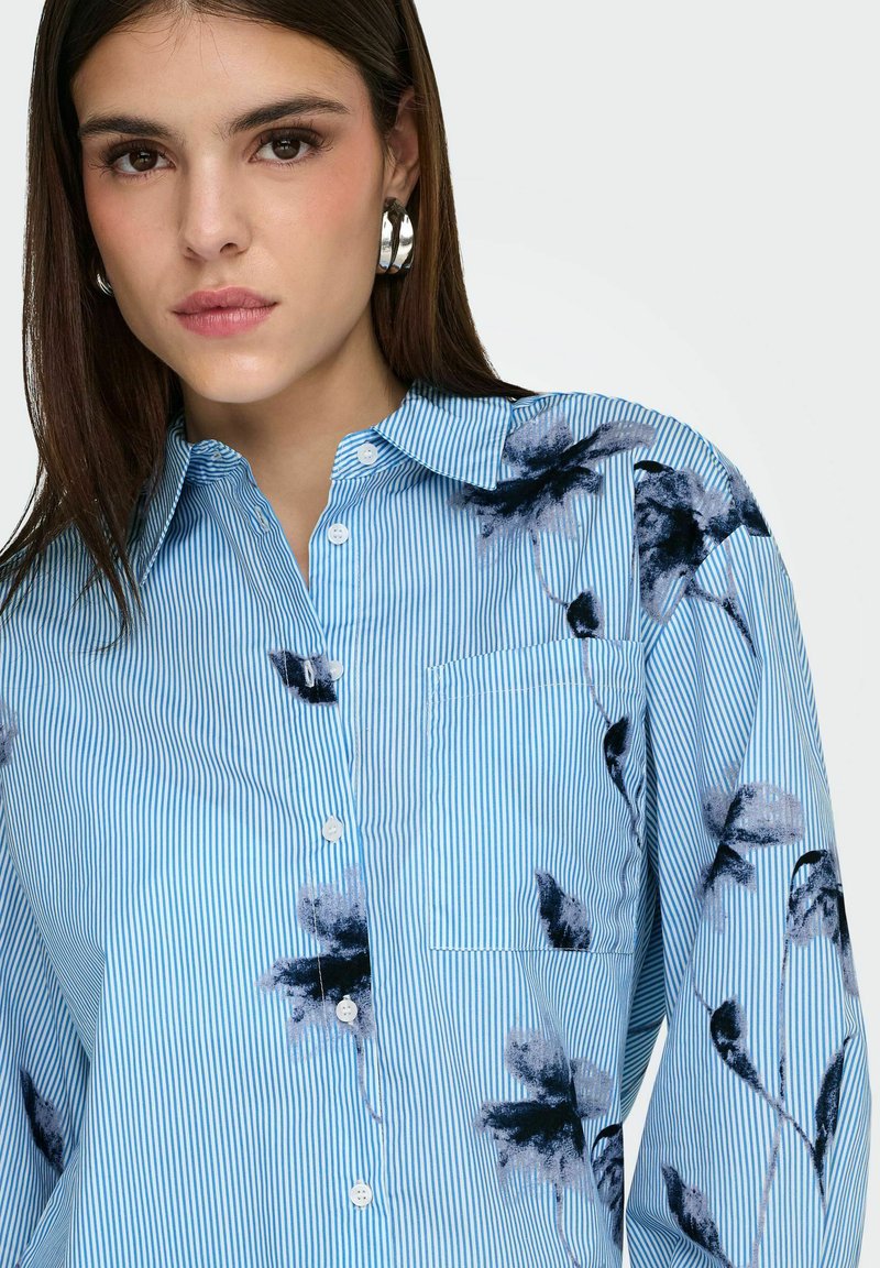 Chemise,Chemisier à boutons pour femmes, ample, motif Floral, sans
