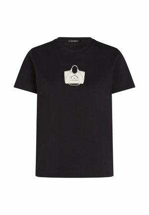 KARL LAGERFELD, KARL LAGERFELD T-SHIRT BAG MOTIF SLIM-FIT - Tričko s potlačou - black