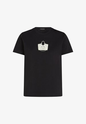 KARL LAGERFELD, KARL LAGERFELD T-SHIRT BAG MOTIF SLIM-FIT - T-shirt con stampa - black