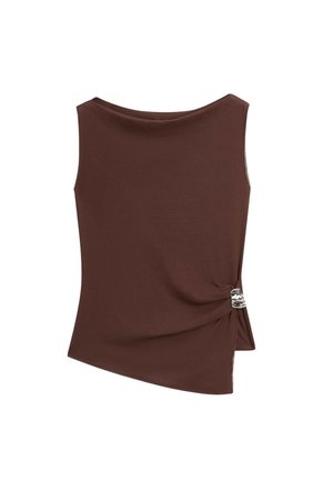 Massimo Dutti, 100% COTTON KNIT TOP - Top - bordeaux