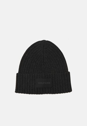 Tommy Hilfiger MONOTYPE PATCH BEANIE UNISEX - Lue - black