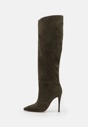 Bottes à talons hauts - mottled olive
