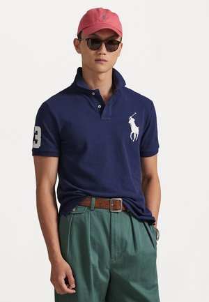 CUSTOM SLIM FIT BIG PONY MESH POLO SHIRT - Polokošeľa - newport navy