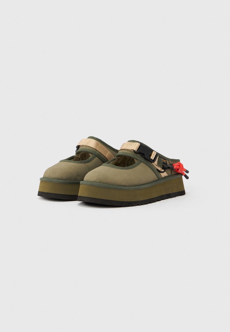 UGG Olive Suede Loafers with Tan Accents Ugg Womens Ansley Suede Slip On Loafers - Walmart.com main image 2