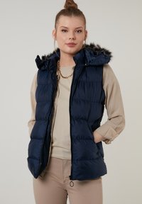 LELA SLIM FIT - Strukirani kaput - navy blue