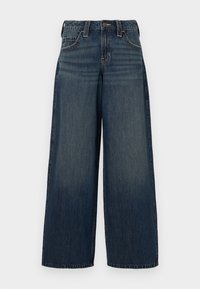 Low-Rise Dark Wash Super Baggy Jeans - Jeans Relaxed Fit - washed grey clean