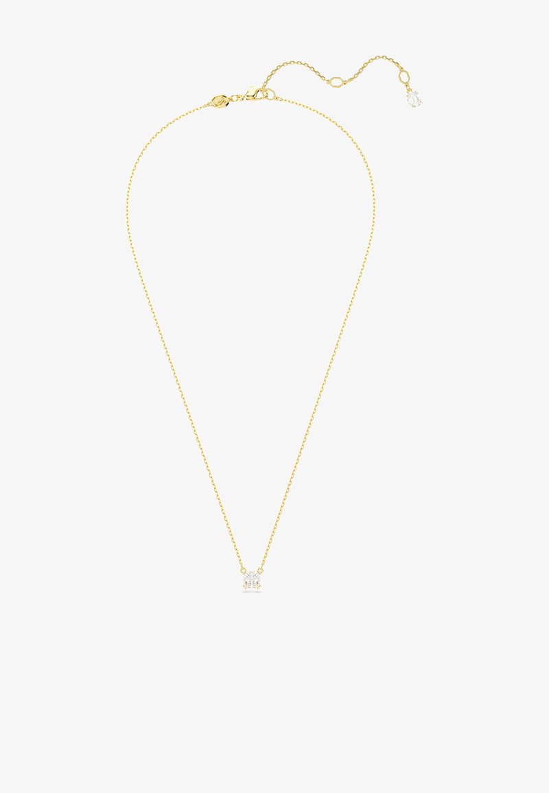 Colar de corrente de ouro com um único pendente de diamante, apresentando um design delicado e uma corrente texturizada, comprimento ajustável, brilha sob a luz.