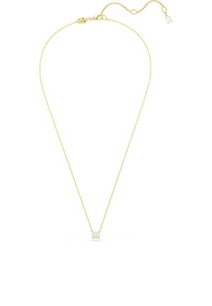 Gouden ketting met een enkele diamanten hanger, met een delicate ontwerp en een gestructureerde ketting, verstelbare lengte, fonkelt onder het licht.