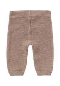 Strickhose in einem sanften Braunton mit gerippten Bündchen und Bund. Texturierte Oberfläche mit einem subtilen Muster. Klassische, figurbetonte Form.