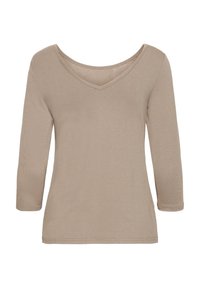 Fransa DOTTA TEE - Ilgarankovis viršutinės dalies drabužis - desert taupe