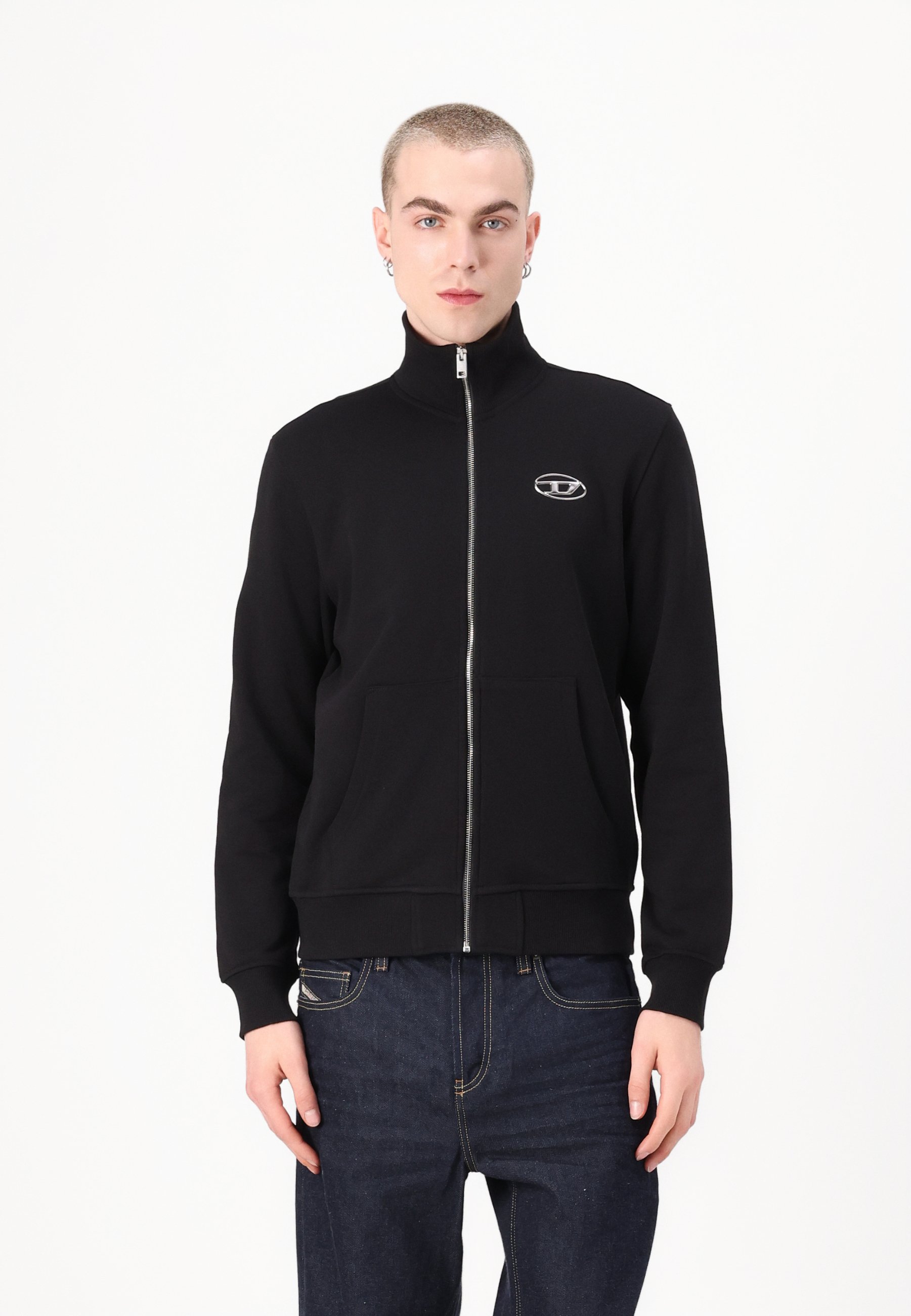 Diesel GINNI ZIP - Zip-up sweatshirt - black - Zalando.co.uk