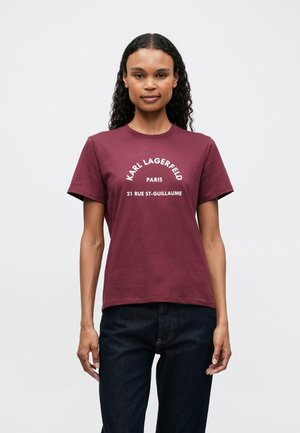 Tricou cu imprimeu - burgundy