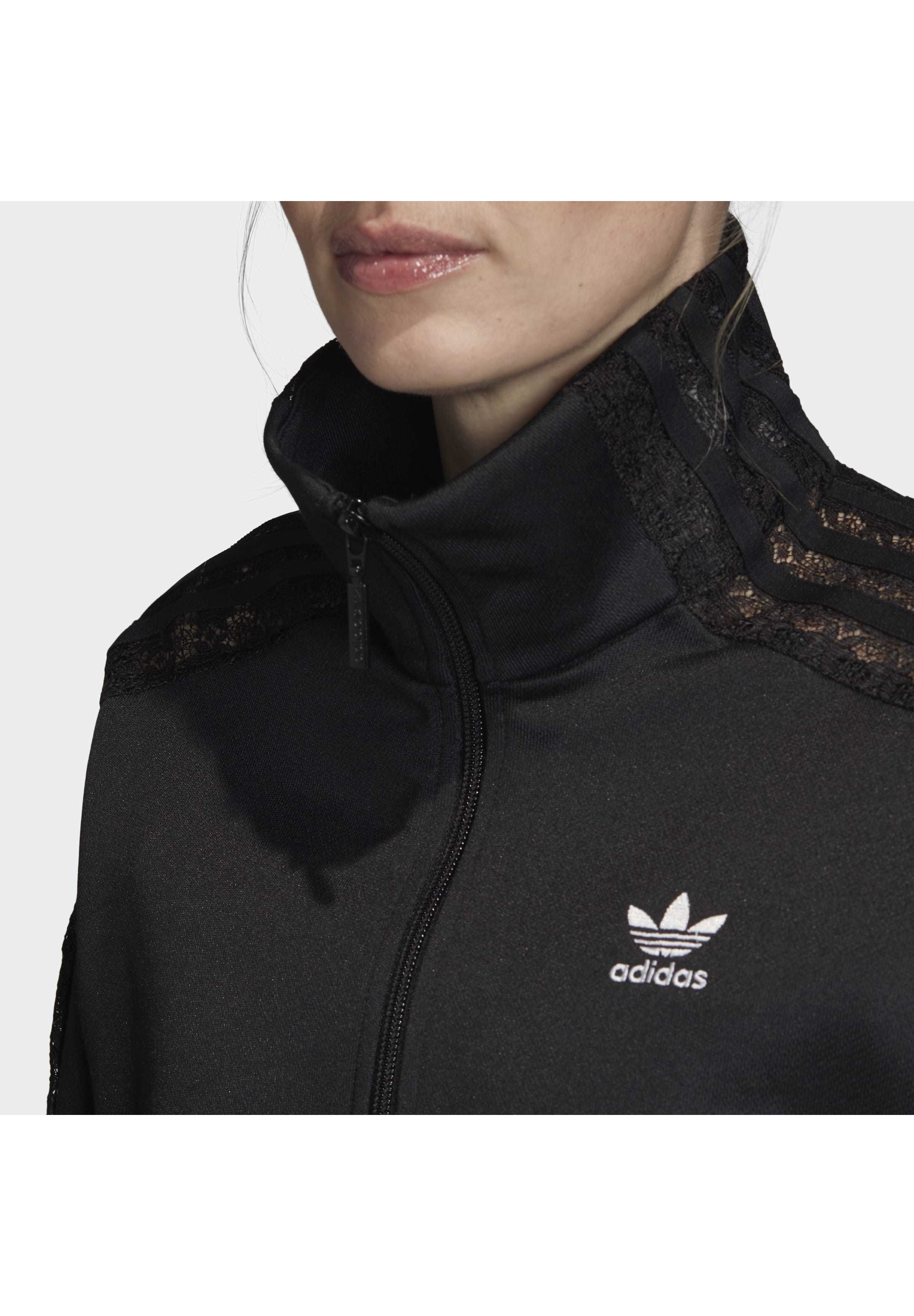 adidas Originals LACE TRACK TOP Trainingsjacke black adidas Originals LACE HOODIE Sweatjacke black Zalando.at
