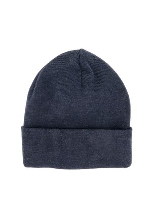 Dark gray knitted winter beanie hat with a folded cuff, shown against a white background.