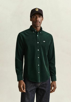 GANT, REG CORDUROY SHIRT - Shirt - tartan green