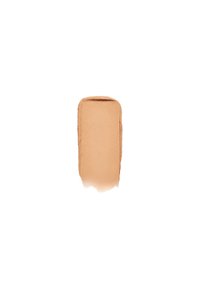 Beige vloeibare foundation swatch met een gladde, romige textuur, met een zachte matte afwerking en een licht verlengde rechthoekige vorm.