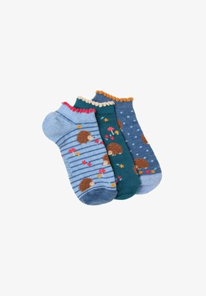 FatFace, 3 PAIRS OF TRAINER SOCKS - Sneaker-Socken - blue hedgehog