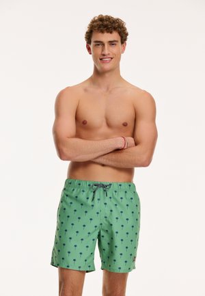 REGULAR FIT PALM - Swimming shorts - sage green