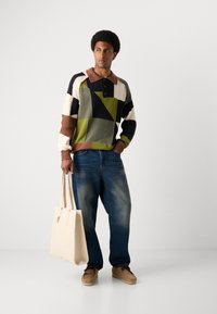 Scotch & Soda PATCH WORK LONG SLEEVE POLO - Jumper - muti-colour