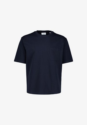 Lindbergh, O-NECK OVERSIZED CROPPED S/S - T-Shirt basic - navy