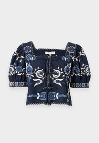INGA EMBROIDERY PUFF - Bluse - navy